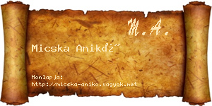 Micska Anikó névjegykártya